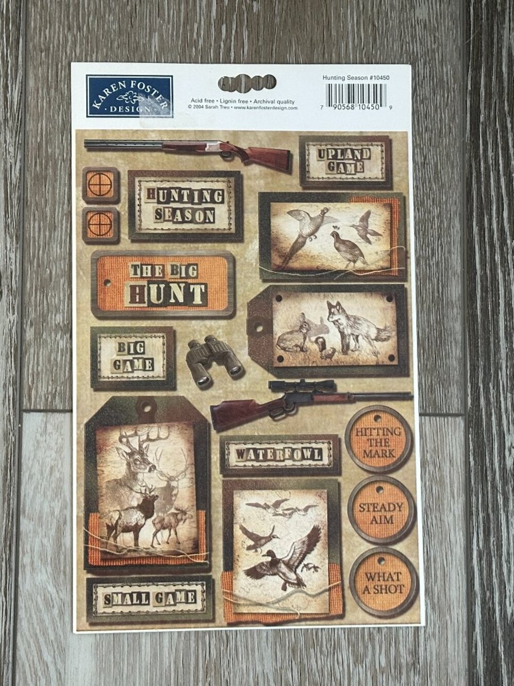 NWT Karen Foster Design Hunting Season Theme Stickers Scrapbooking Etc